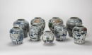 Qing - A Group Of Nine Porcelain JarsFive Blue And White And Four Wucai Jars