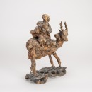 Qing - A Root Carved ‘Figure And Deer’ Statue - 2