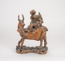 Qing - A Root Carved ‘Figure And Deer’ Statue - 4