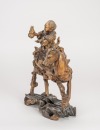 Qing - A Root Carved ‘Figure And Deer’ Statue - 6