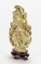 Qing - A Yellowish Green Jade Carve ‘Chilung’ Vase And Cover - 6