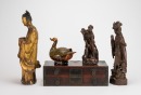 A Group Of Five Wood Carved Statue and Box(5 Pcs) - 4