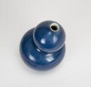 Qing - A Blue Glazed Gourd Shape Vase - 6