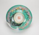 Qing - A Teal Green - Ground Famille Glazed ‘Court Official’ Bowl - 7