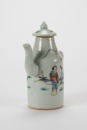 Late Qing - A Famille Glazed ‘Figures’ Wine Ewer With Cover - 2