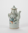 Late Qing - A Famille Glazed ‘Figures’ Wine Ewer With Cover - 3