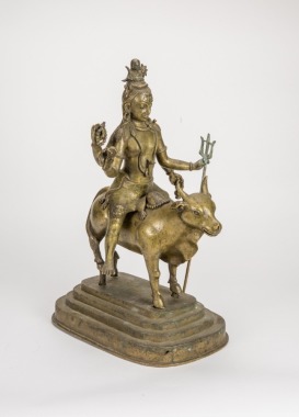 Late Qing/Republic - A Gilt - Bronze Figure Of Mahes/Vara