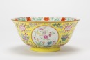 A Famille - Rose Yellow Ground ‘Flowers’ Bowl. - 3