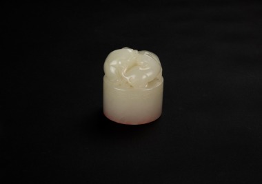 Qing - A Fine White Jade Carved Two Beast Seal