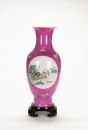 Qing - A Pink Ground Famille - Glazed ‘Landscape’ Vase - 3