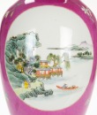 Qing - A Pink Ground Famille - Glazed ‘Landscape’ Vase - 6