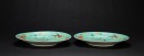 Late Qing - A Pair Of Teal Green Ground ‘Butterfly’ Dishes - 2