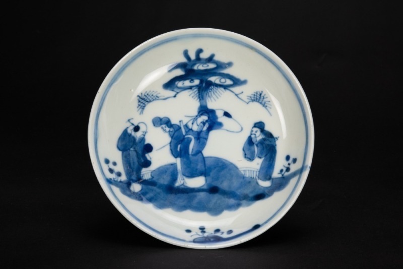 Kungxi - A Blue And White ‘Fu, Lu , Shuo’ Dish