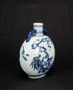 Qing - A Blue And White ‘Magpie And Plum Bossom’ Moonflask - 5