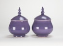 A Pair Of Purple Glazed Chess Jars - 3