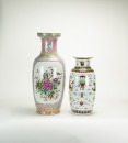 Early 20th Century - Two Famille Glazed &lsquo;Dragon, Phoenix&rsquo; Vases (2 Pcs)