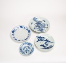 Qing And 20th Century - A Group Of Three Blue And White Dish (Qing), One Blue And White &lsquo;Flowers&rsquo; Dish (20th Century)
