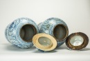 Late Qing/Republic - A Pair Of Chinese Procelain Blue And White Double Happiness Jars And Cover &lsquo;Cheng HuaNain Zhi&rsquo; Mark - 7