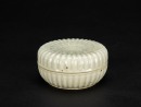 Qing - A White Glazed Chrysanthemum Shape Paste Box And Cover - 3