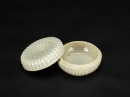 Qing - A White Glazed Chrysanthemum Shape Paste Box And Cover - 5