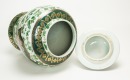 Early 20th Century - Chinese Famille- Glazed Gilted Green Flowers Medallion &lsquo;Figures&rsquo; Ginger Jar And Cover - 8
