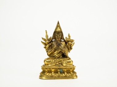 Qing - A Gilt - Bronze Figure Of Tsongkhapa