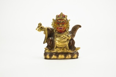 Late Qing - A Gilt Copper Alloy Jambhala