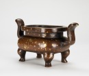 Qing - A Bronze Gold Splashed Double Handle Censer&lsquo; - 3