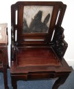 Qing - A Set Of Mahogany Marble - Inlaid Armchairs And Stands - 9