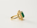 A 18K Gold 8.30 Carats Emerald & Diamond Ring. - 6
