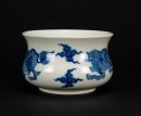 Qing 18th Century - A Blue And White ‘Kirin’ Brush Washer - 4