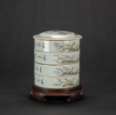 Wang Peihui (Repbulic), - A Famille- Glazed ‘Beauties’ Four Layer Paste Box And Cover (Woodstand), - 2