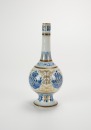 Qing - A Glit Blue And White Straight Neck Vase - 3