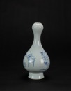 Qing- A Blue And White’Figures’ Garlic Vase - 3