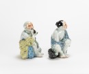 Republic-Two Famille Glazed Figuers Of Fisher And Wood Cutter - 2