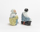 Republic-Two Famille Glazed Figuers Of Fisher And Wood Cutter - 3