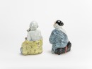 Republic-Two Famille Glazed Figuers Of Fisher And Wood Cutter - 4