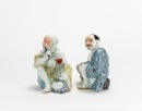 Republic-Two Famille Glazed Figuers Of Fisher And Wood Cutter - 6