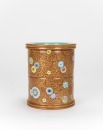 Early 20th Century-A Gilt And Famille Glazed ‘Floral’ Turned Brush Pot. - 2