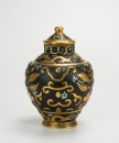 Late Qing-A Glit Glazed Carved Dragon’ Imitation Bronze Hu-Form Cover Vase. - 4