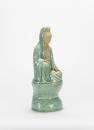 Late Qing Republic-A Celadon Glazed Seat Quanyin - 2