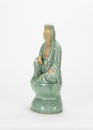 Late Qing Republic-A Celadon Glazed Seat Quanyin - 5