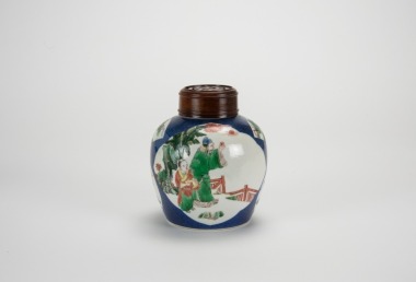Qing Tonghi-A Blue And White Wucai Jar