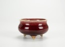 Qing-A Sacrifical-Red Tri-Pod Censer - 2