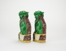 Guangxu-A Pair Of Verte Sancai Green Ground Lions Statues - 4