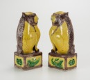 Guangxu - A Pair Of Verte Sancai Yallow Beast Statues - 4