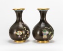 Republic-A Pair Of Cloisonne Enamel Yu Kun Chun Vases - 2