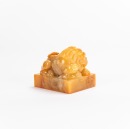 A Yellow ShouShan Stone Seal(Box and Stand) - 5