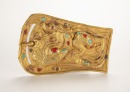 Tang Dynasty- A Glod Inlaid Turquosie And Amber Mold ‘Dragon’ Pattern Belt-Buckle - 2