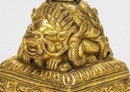 Tibetan-A Gilt-Bronze Double Dargon Seal - 6